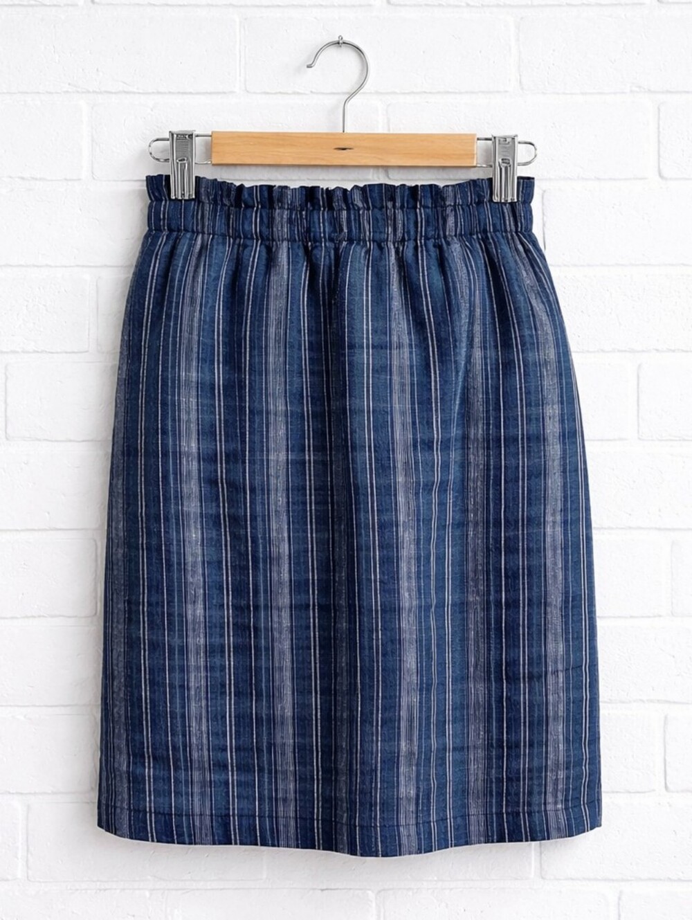 Ellen Tracy | NWT Blue & White Striped Linen Skirt Size L